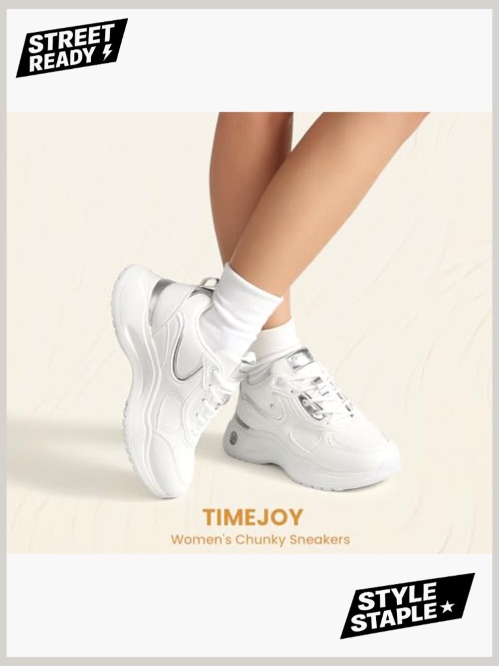 Chunky Platform Sneakers Non-Slip Lace-Up Cushion Walking Casual Work - Picture 7 of 7